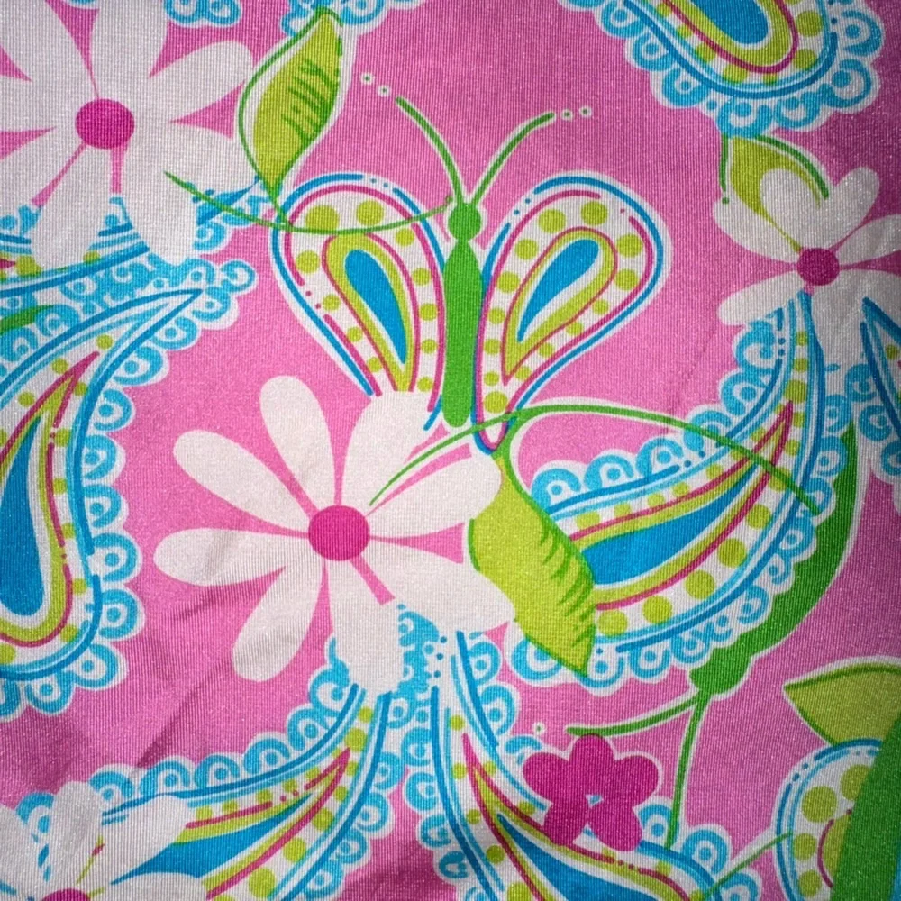 Lilly Pulitzer for Ford Silk Scarf Paisley Floral Pink Blue BCA